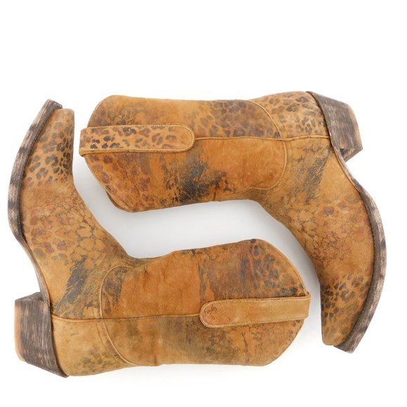 New OLD GRINGO Brown Leopard Print Leather Block Heel Western Boots 8 - Picture 5 of 8